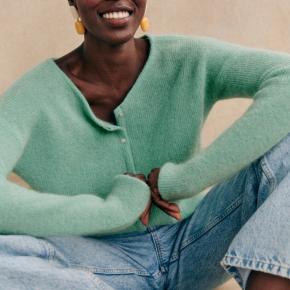 Sezane Gaspard Cardigan - Sea Green - Picture 3 of 3